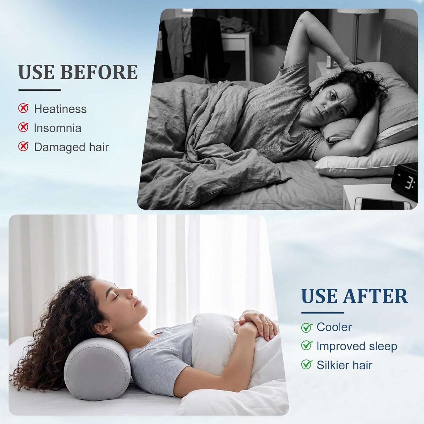 2 Pcs Neck Roll Pillow Case, 16 X 6 Inch Short Plush Gray