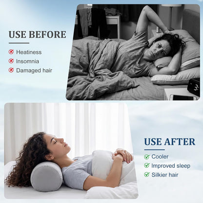 2 Pcs Neck Roll Pillow Case, 16 X 6 Inch Short Plush Gray