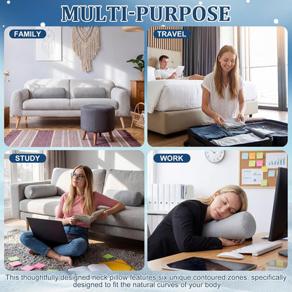 2 Pcs Neck Roll Pillow Case, 16 X 6 Inch Short Plush Gray