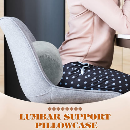 2 Pcs Neck Roll Pillow Case, 16 X 6 Inch Short Plush Gray