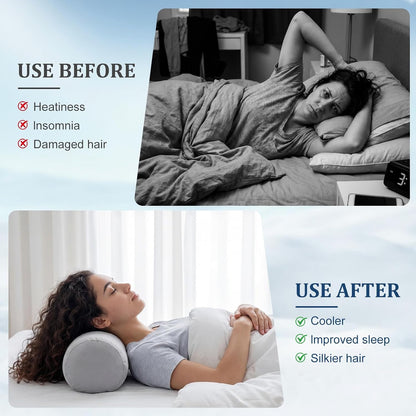 2 Pcs Neck Roll Pillow Case, 16 X 6 Inch Short Plush Gray