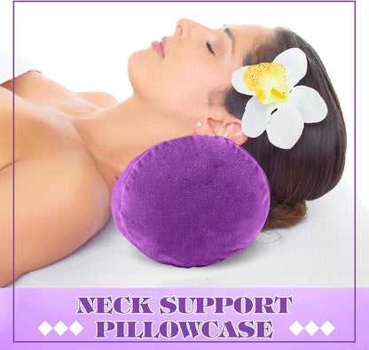2 Pcs Neck Roll Pillow Case, 16 X 6 Inch Short Plush Gray