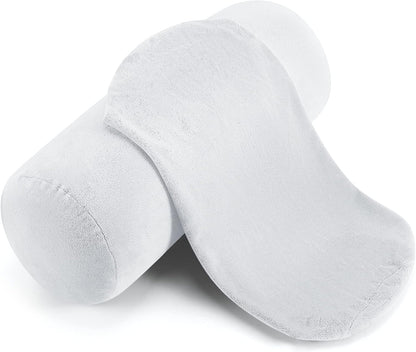 2 Pcs Neck Roll Pillow Case, 16 X 6 Inch Short Plush Gray