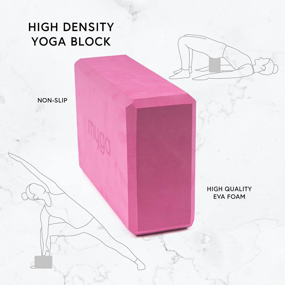 Yoga Block,Lightweight EVA Foam Yoga Brick,High Density Non-Slip Block for Yoga Poses, Pilates, Balance and Flexibility