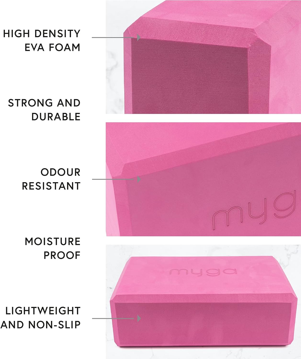 Yoga Block,Lightweight EVA Foam Yoga Brick,High Density Non-Slip Block for Yoga Poses, Pilates, Balance and Flexibility