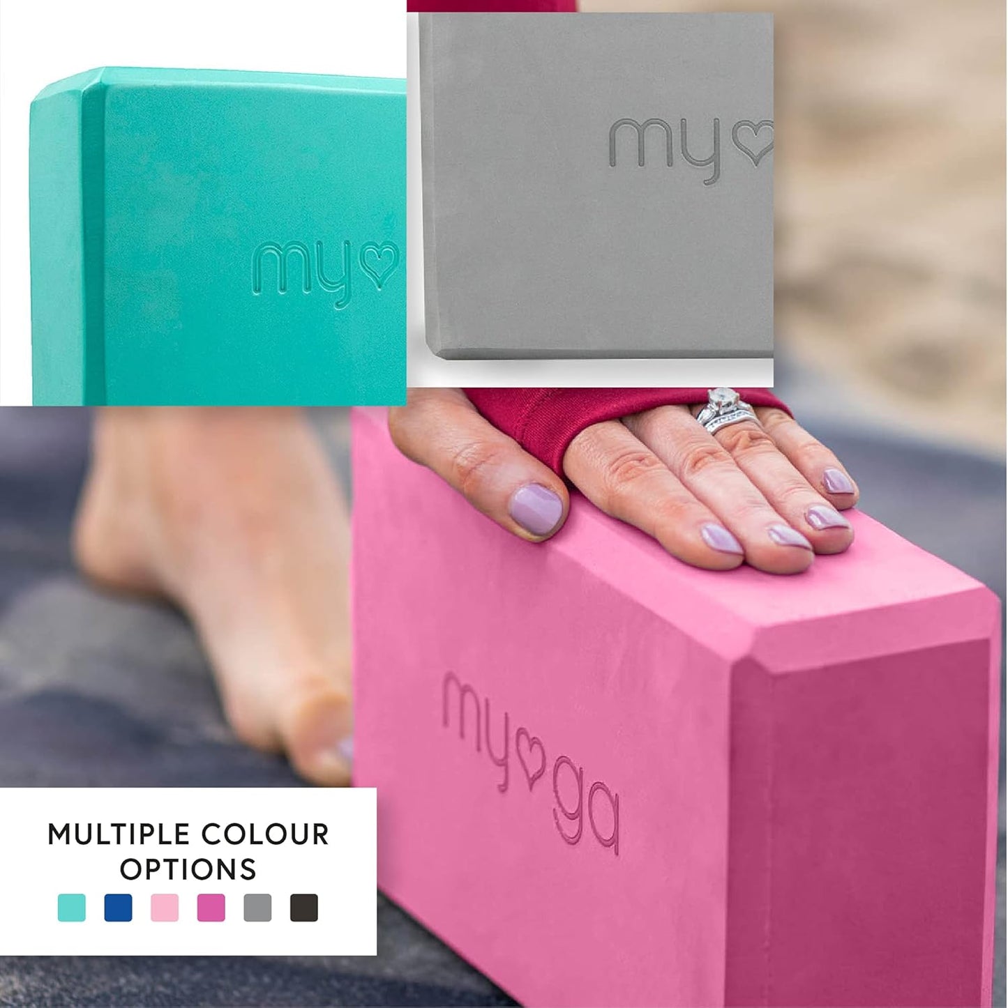 Yoga Block,Lightweight EVA Foam Yoga Brick,High Density Non-Slip Block for Yoga Poses, Pilates, Balance and Flexibility