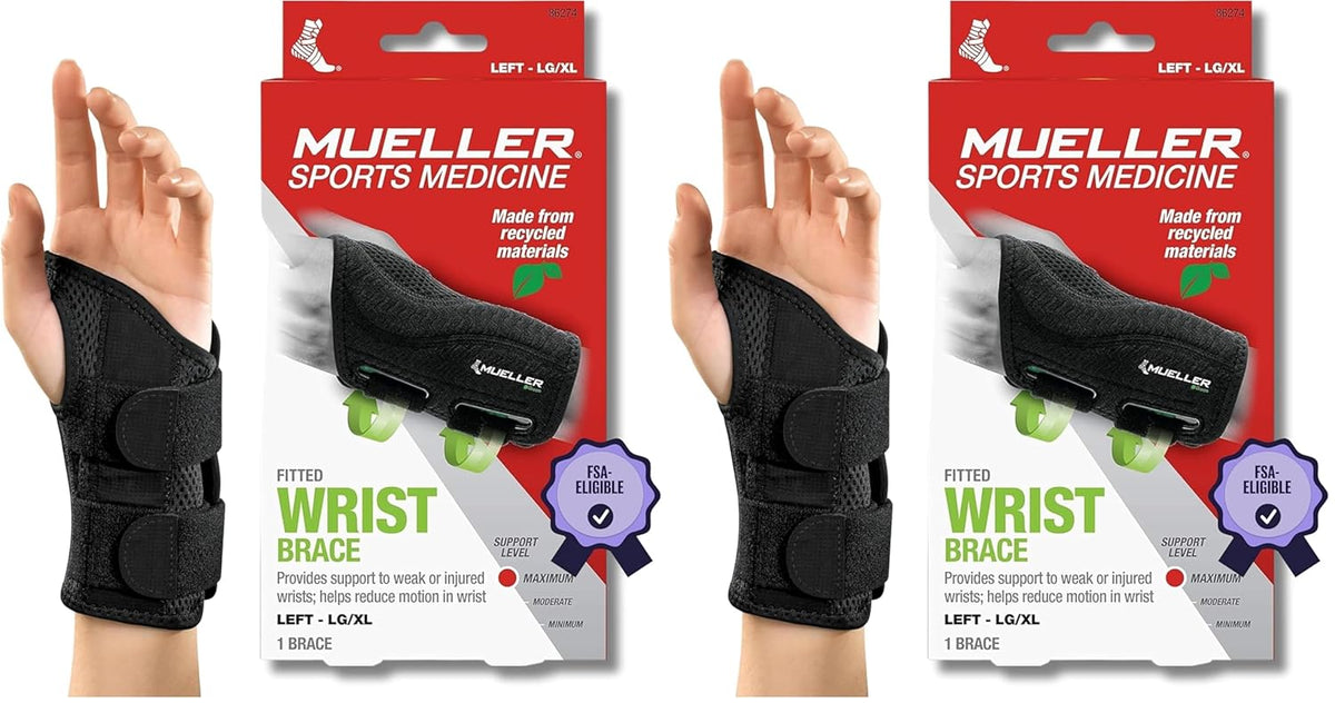 Green Fitted Wrist Brace for Men and Women, Wrist Pain Relief Support, Ideal for Carpal Tunnel, Tendonitis, Arthritis, Right Hand, Black, Small/Medium
