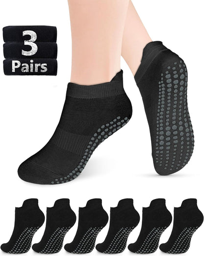 Grip Socks for Women Men Pilates Grip Socks Non Slip Yoga Sock with Grips for Barre Barefoot Hospital Grippy Sock