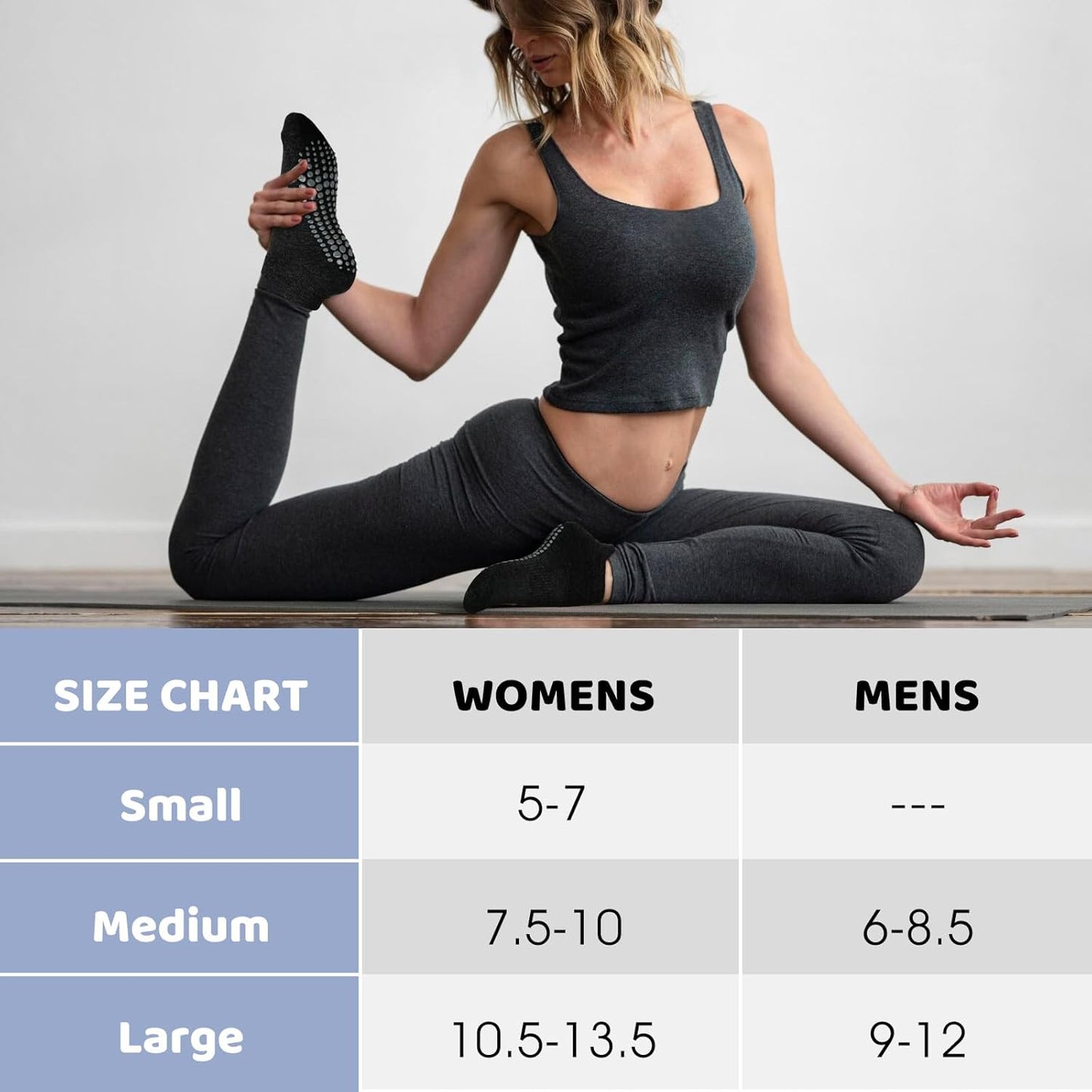 Grip Socks for Women Men Pilates Grip Socks Non Slip Yoga Sock with Grips for Barre Barefoot Hospital Grippy Sock