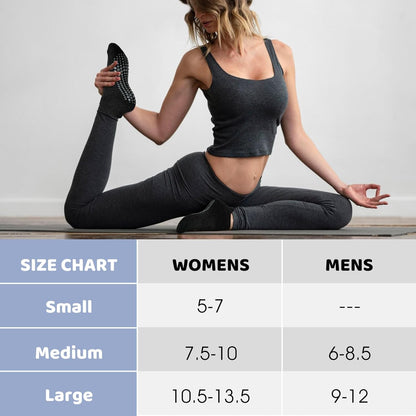 Grip Socks for Women Men Pilates Grip Socks Non Slip Yoga Sock with Grips for Barre Barefoot Hospital Grippy Sock