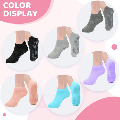 Grip Socks for Women Men Pilates Grip Socks Non Slip Yoga Sock with Grips for Barre Barefoot Hospital Grippy Sock