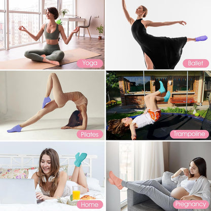 Grip Socks for Women Men Pilates Grip Socks Non Slip Yoga Sock with Grips for Barre Barefoot Hospital Grippy Sock