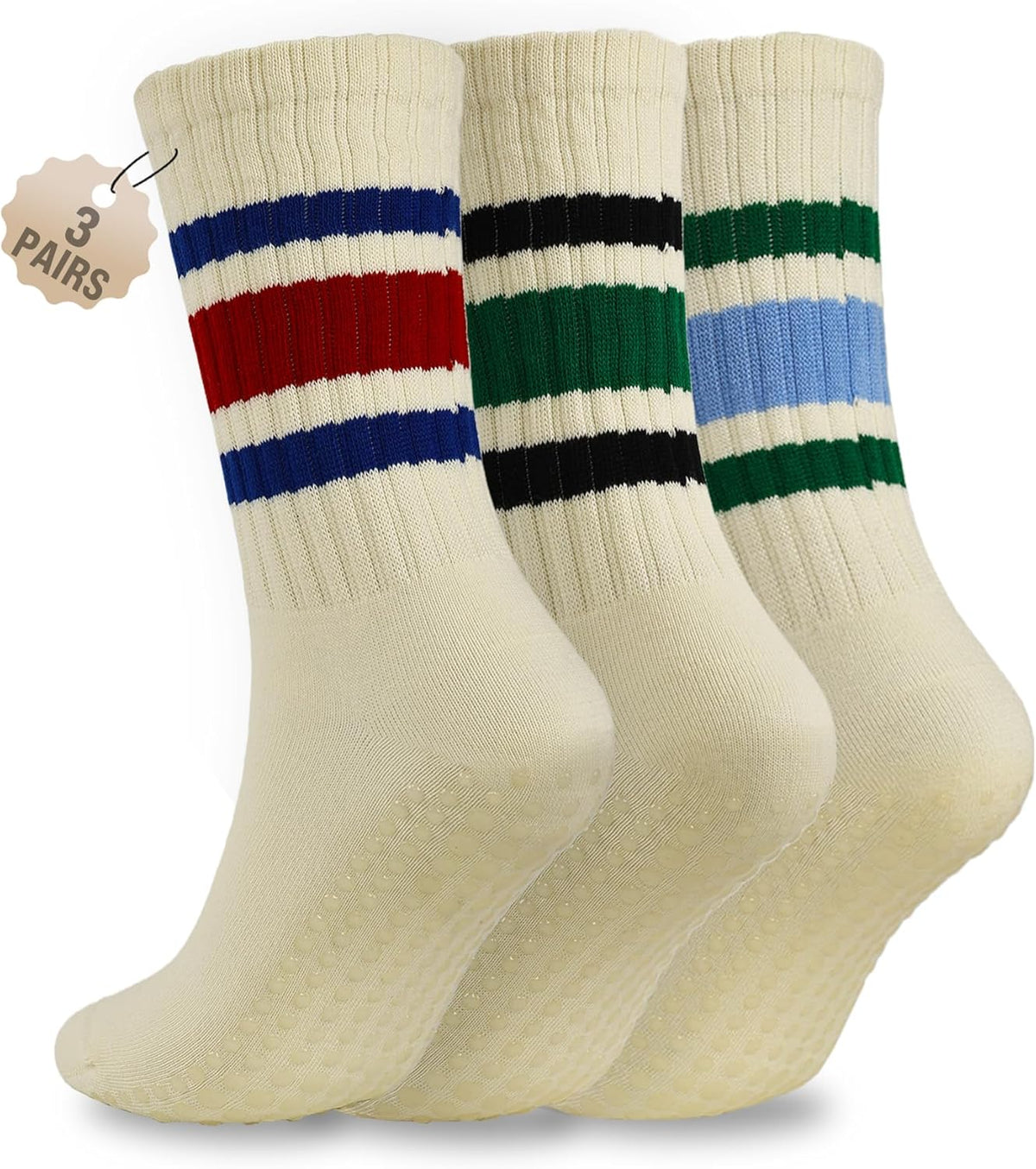 Grip Socks for Women Men Pilates Grip Socks Non Slip Yoga Sock with Grips for Barre Barefoot Hospital Grippy Sock