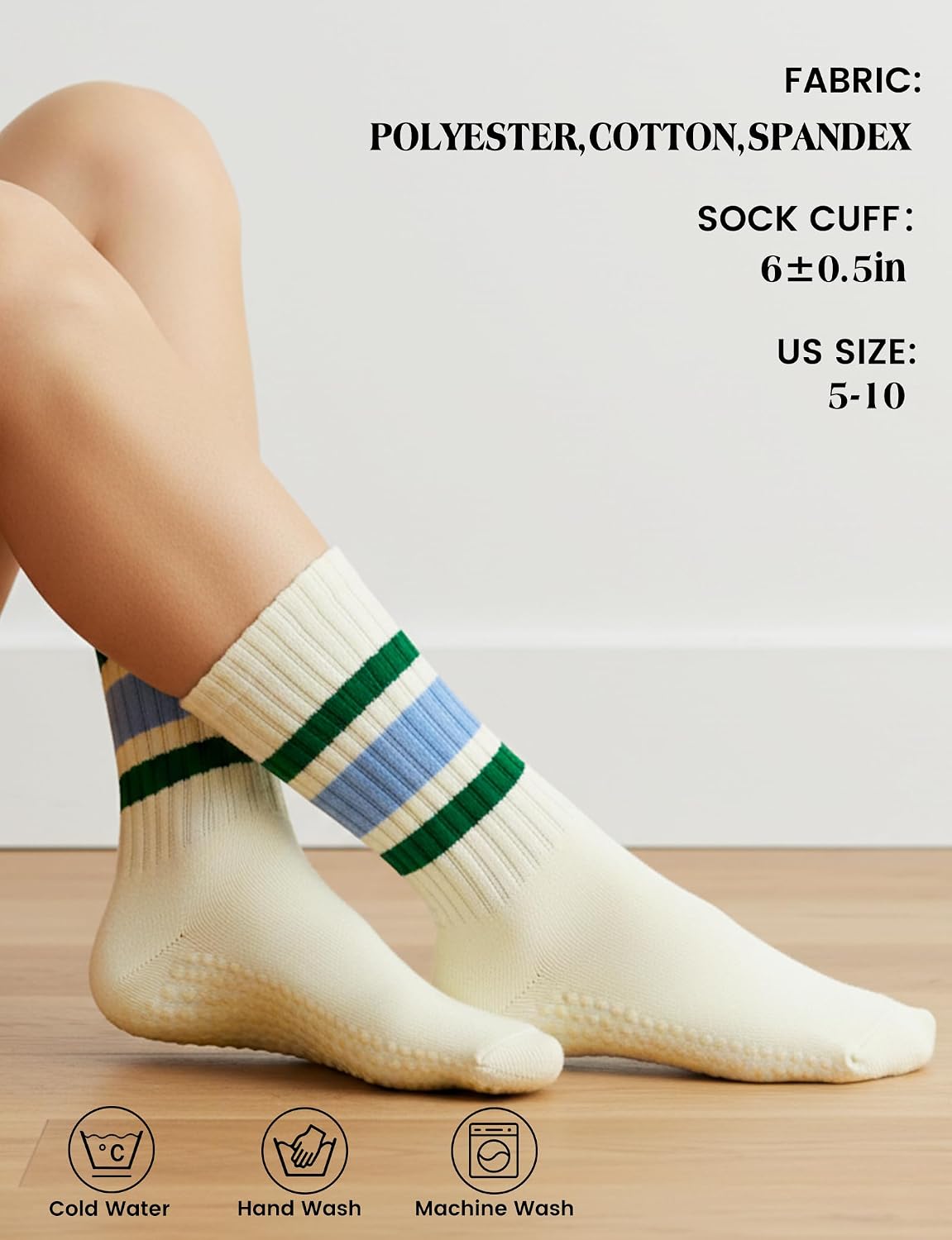 Grip Socks for Women Men Pilates Grip Socks Non Slip Yoga Sock with Grips for Barre Barefoot Hospital Grippy Sock
