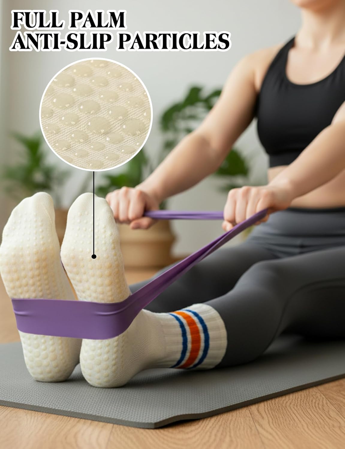 Grip Socks for Women Men Pilates Grip Socks Non Slip Yoga Sock with Grips for Barre Barefoot Hospital Grippy Sock