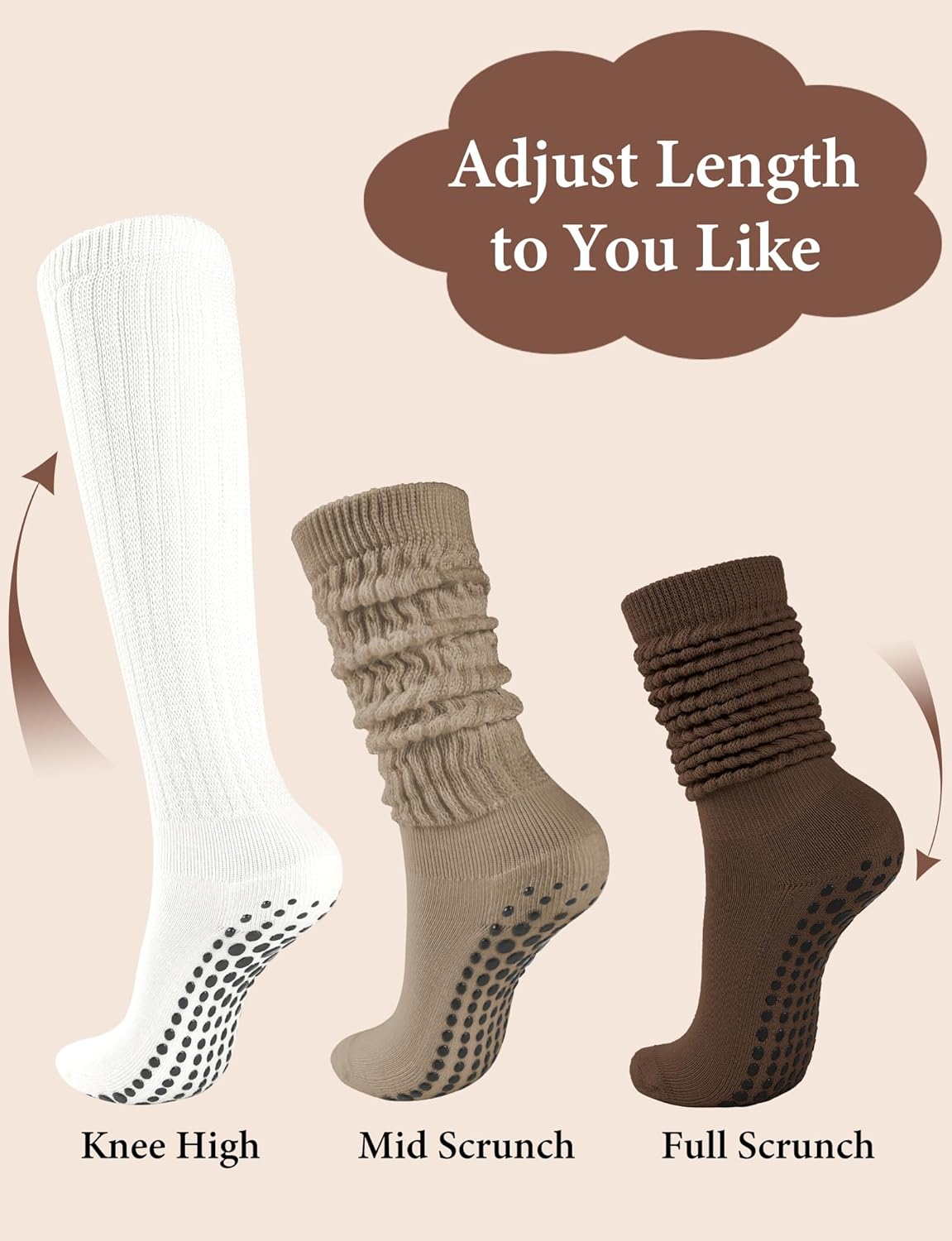 Grip Socks for Women Men Pilates Grip Socks Non Slip Yoga Sock with Grips for Barre Barefoot Hospital Grippy Sock