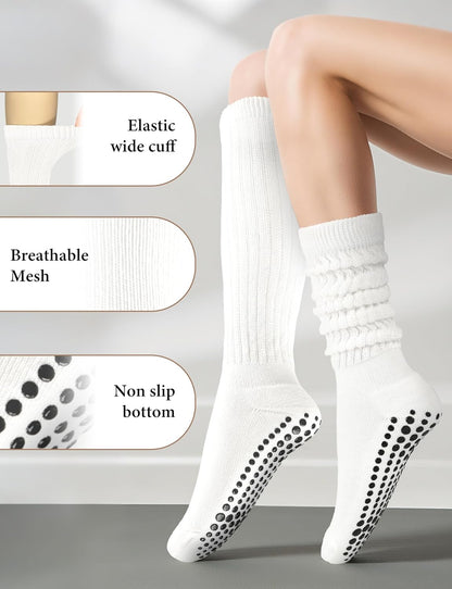 Grip Socks for Women Men Pilates Grip Socks Non Slip Yoga Sock with Grips for Barre Barefoot Hospital Grippy Sock