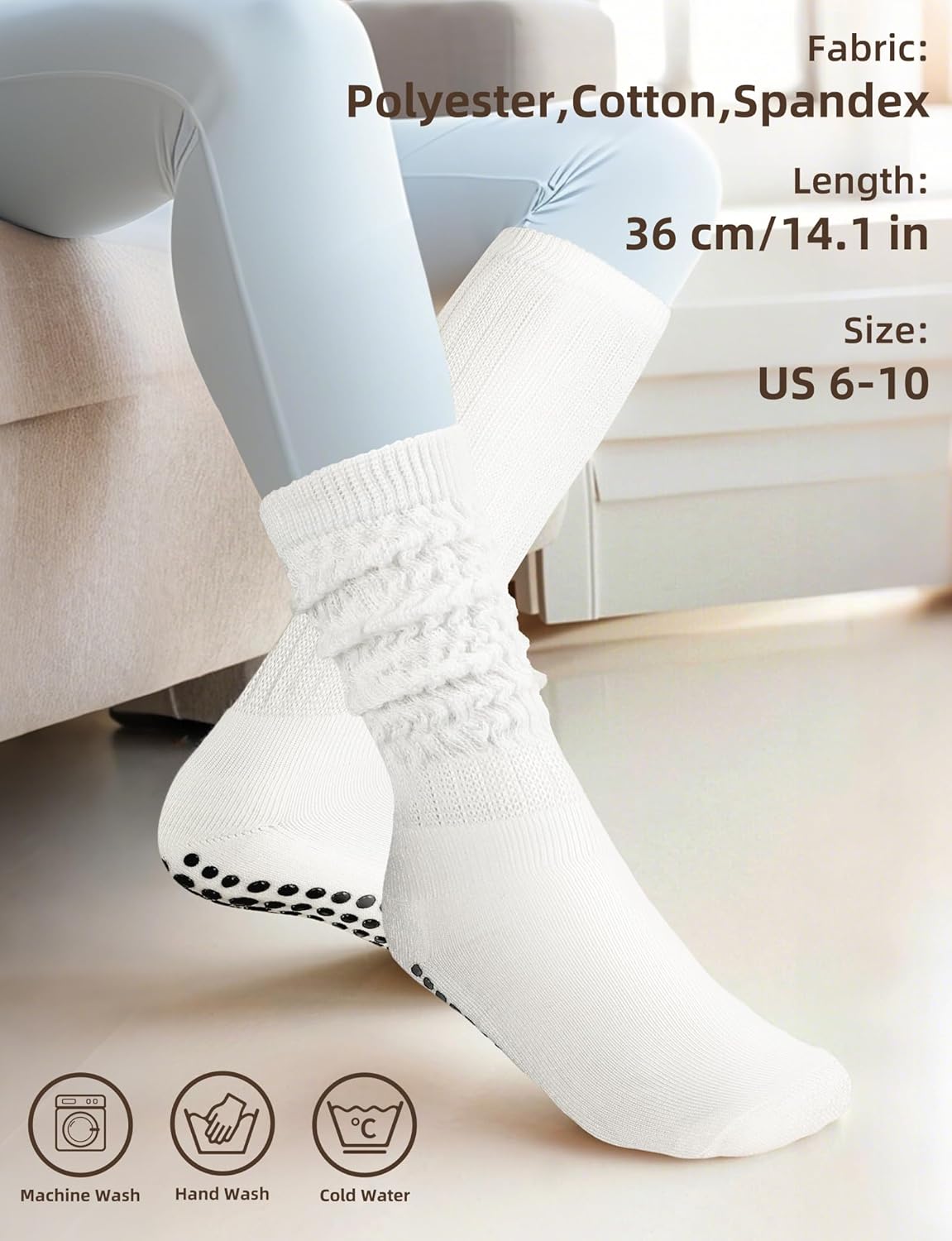 Grip Socks for Women Men Pilates Grip Socks Non Slip Yoga Sock with Grips for Barre Barefoot Hospital Grippy Sock