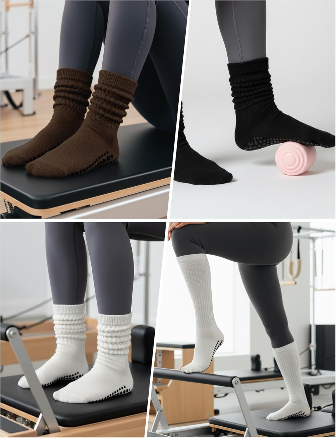 Grip Socks for Women Men Pilates Grip Socks Non Slip Yoga Sock with Grips for Barre Barefoot Hospital Grippy Sock