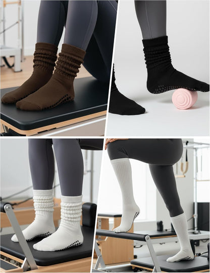 Grip Socks for Women Men Pilates Grip Socks Non Slip Yoga Sock with Grips for Barre Barefoot Hospital Grippy Sock