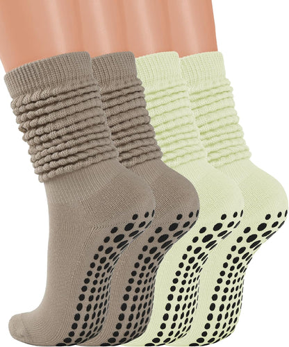 Grip Socks for Women Men Pilates Grip Socks Non Slip Yoga Sock with Grips for Barre Barefoot Hospital Grippy Sock