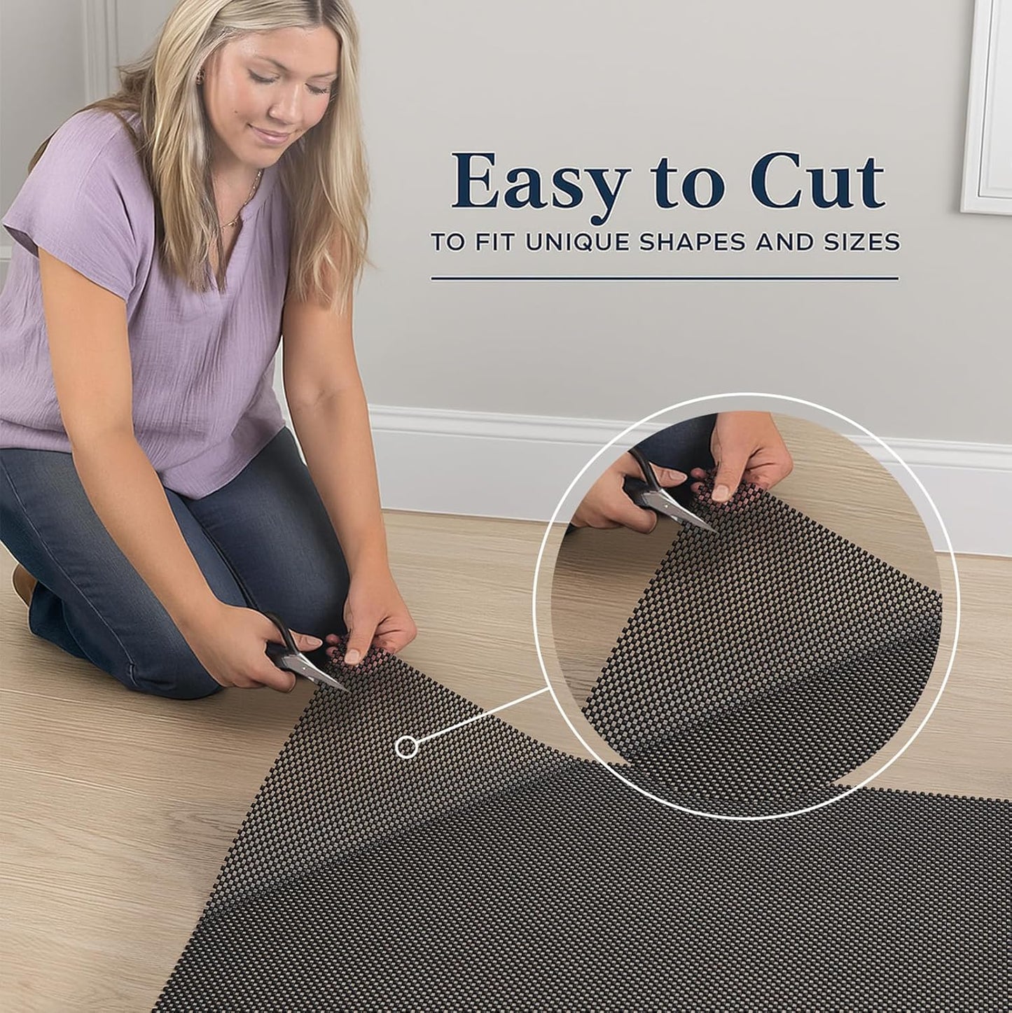 3x5 Ft Rug Pad Gripper for Hardwood Floors, Non Slip Rug Pads for Area Rugs, Thick Dark Grey Rug Grippers for Tile Floors, Under Carpet Anti Skid Mat, Keep Your Rugs Safe and in Place