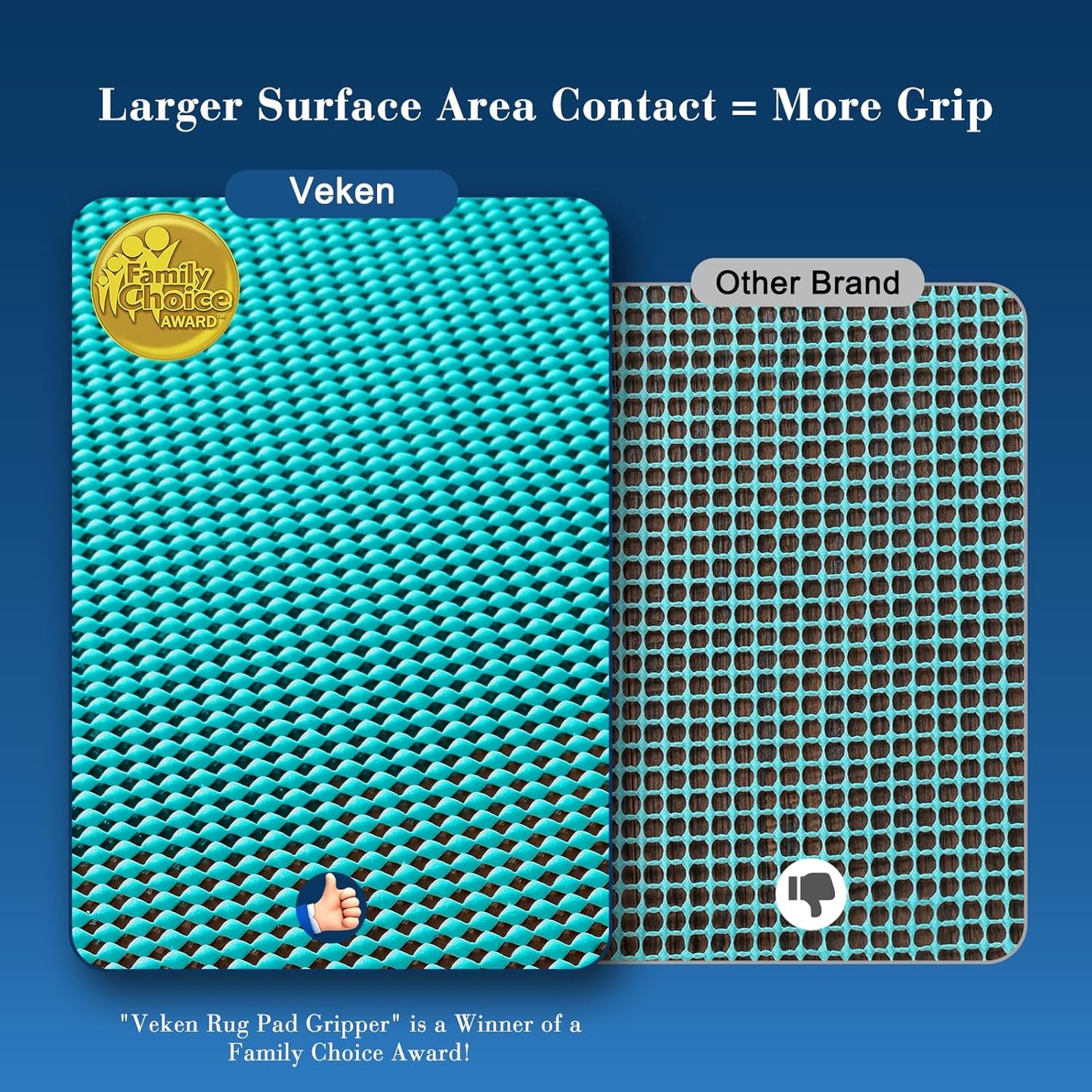 3x5 Ft Rug Pad Gripper for Hardwood Floors, Non Slip Rug Pads for Area Rugs, Thick Dark Grey Rug Grippers for Tile Floors, Under Carpet Anti Skid Mat, Keep Your Rugs Safe and in Place