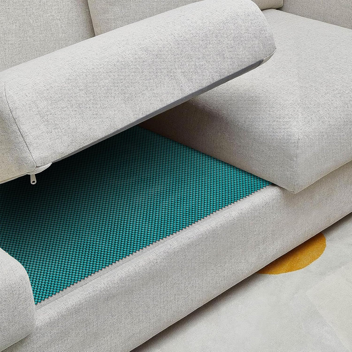 3x5 Ft Rug Pad Gripper for Hardwood Floors, Non Slip Rug Pads for Area Rugs, Thick Dark Grey Rug Grippers for Tile Floors, Under Carpet Anti Skid Mat, Keep Your Rugs Safe and in Place
