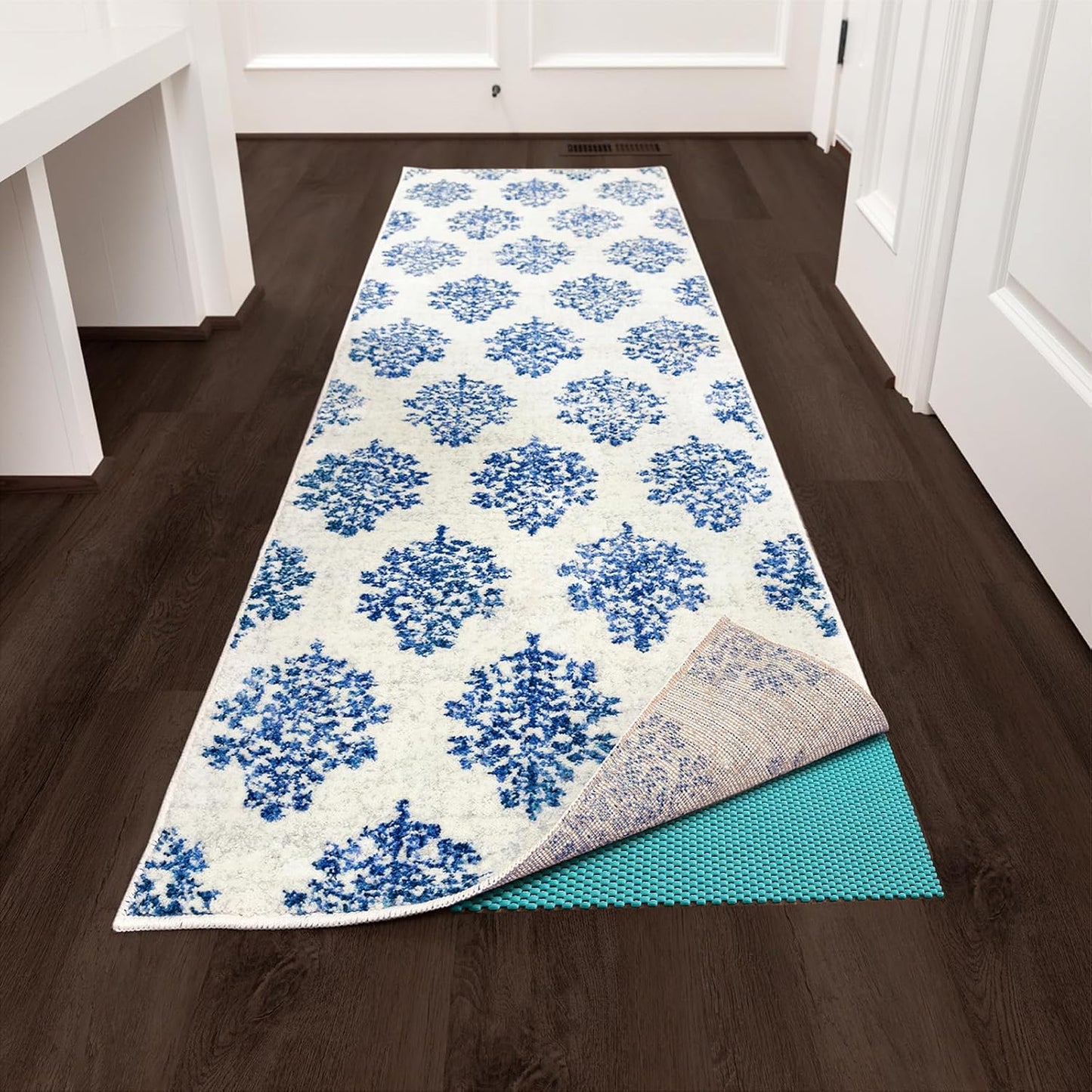 3x5 Ft Rug Pad Gripper for Hardwood Floors, Non Slip Rug Pads for Area Rugs, Thick Dark Grey Rug Grippers for Tile Floors, Under Carpet Anti Skid Mat, Keep Your Rugs Safe and in Place