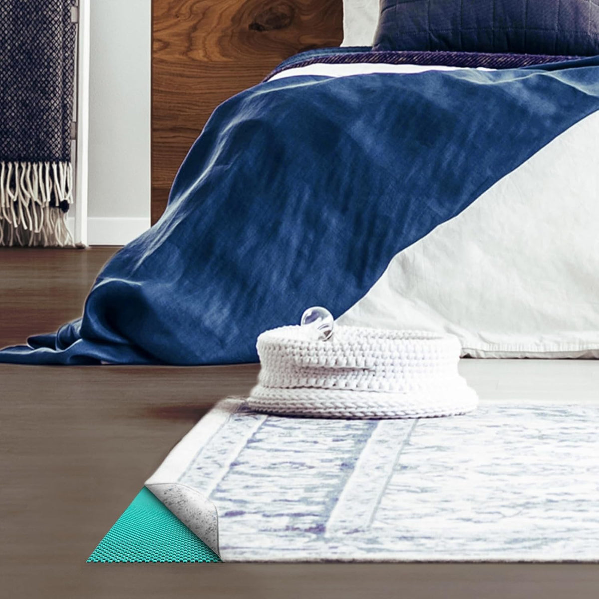 3x5 Ft Rug Pad Gripper for Hardwood Floors, Non Slip Rug Pads for Area Rugs, Thick Dark Grey Rug Grippers for Tile Floors, Under Carpet Anti Skid Mat, Keep Your Rugs Safe and in Place