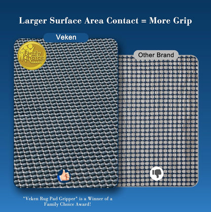 3x5 Ft Rug Pad Gripper for Hardwood Floors, Non Slip Rug Pads for Area Rugs, Thick Dark Grey Rug Grippers for Tile Floors, Under Carpet Anti Skid Mat, Keep Your Rugs Safe and in Place