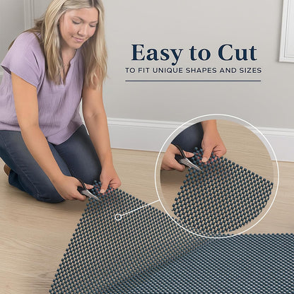 3x5 Ft Rug Pad Gripper for Hardwood Floors, Non Slip Rug Pads for Area Rugs, Thick Dark Grey Rug Grippers for Tile Floors, Under Carpet Anti Skid Mat, Keep Your Rugs Safe and in Place