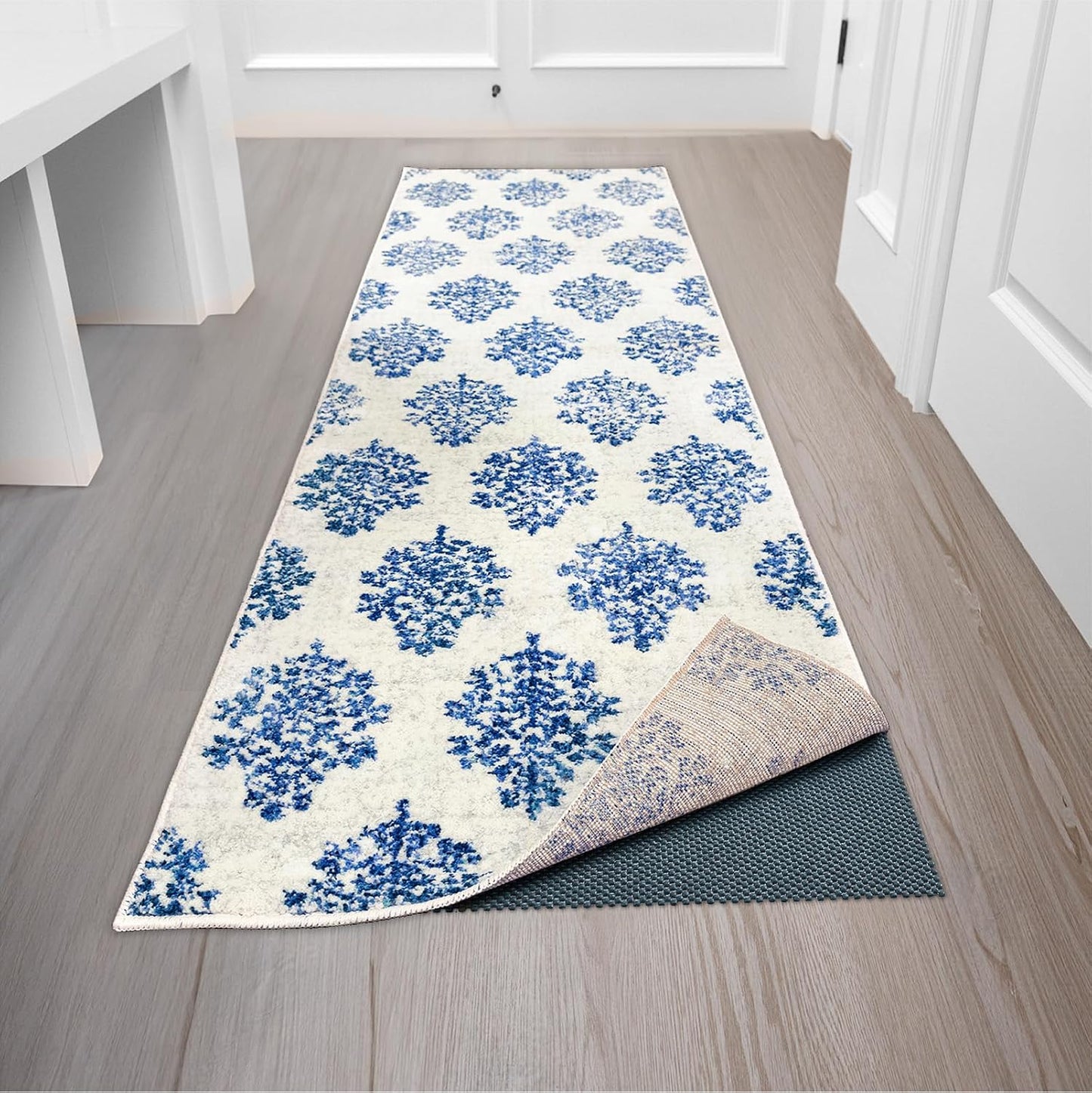 3x5 Ft Rug Pad Gripper for Hardwood Floors, Non Slip Rug Pads for Area Rugs, Thick Dark Grey Rug Grippers for Tile Floors, Under Carpet Anti Skid Mat, Keep Your Rugs Safe and in Place