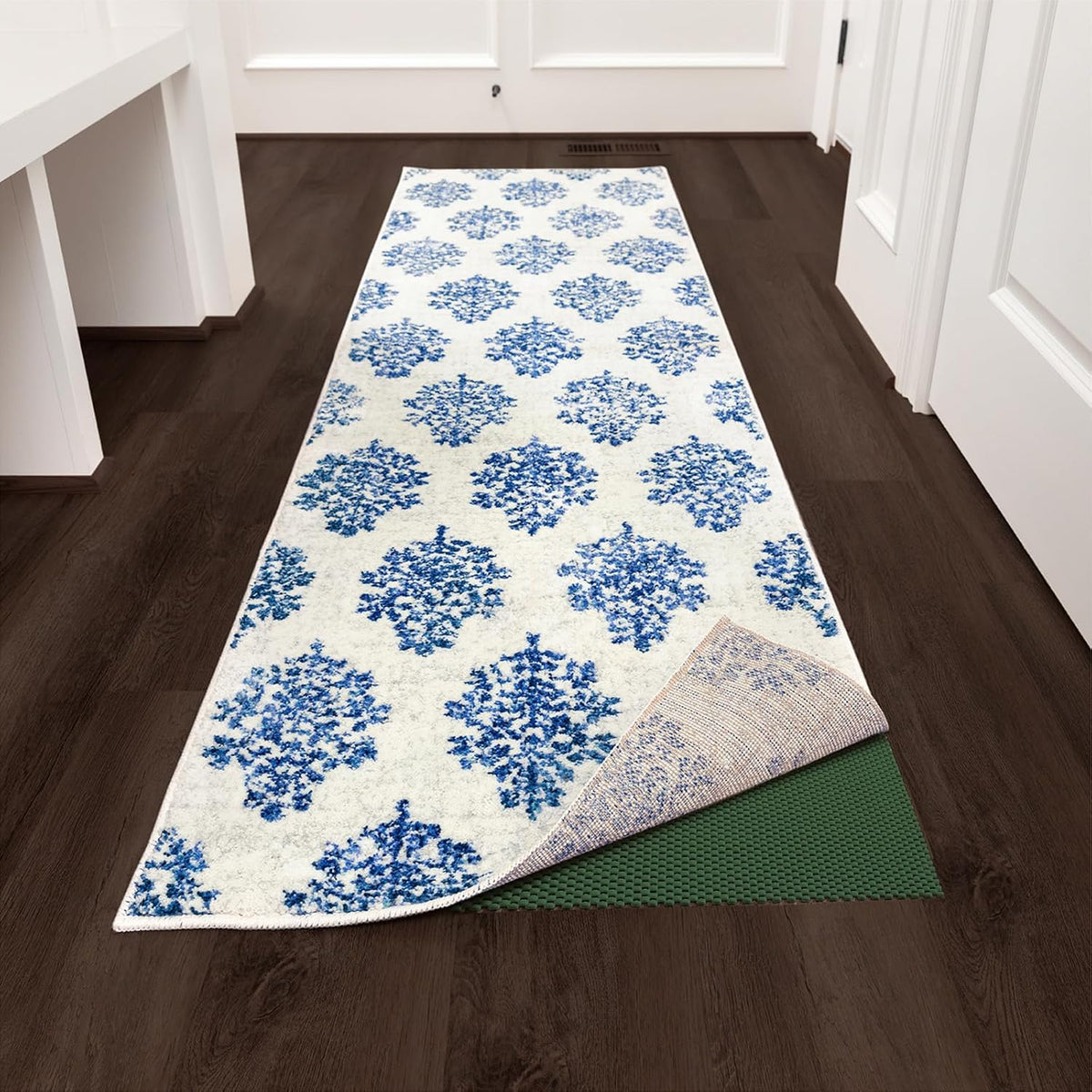 3x5 Ft Rug Pad Gripper for Hardwood Floors, Non Slip Rug Pads for Area Rugs, Thick Dark Grey Rug Grippers for Tile Floors, Under Carpet Anti Skid Mat, Keep Your Rugs Safe and in Place