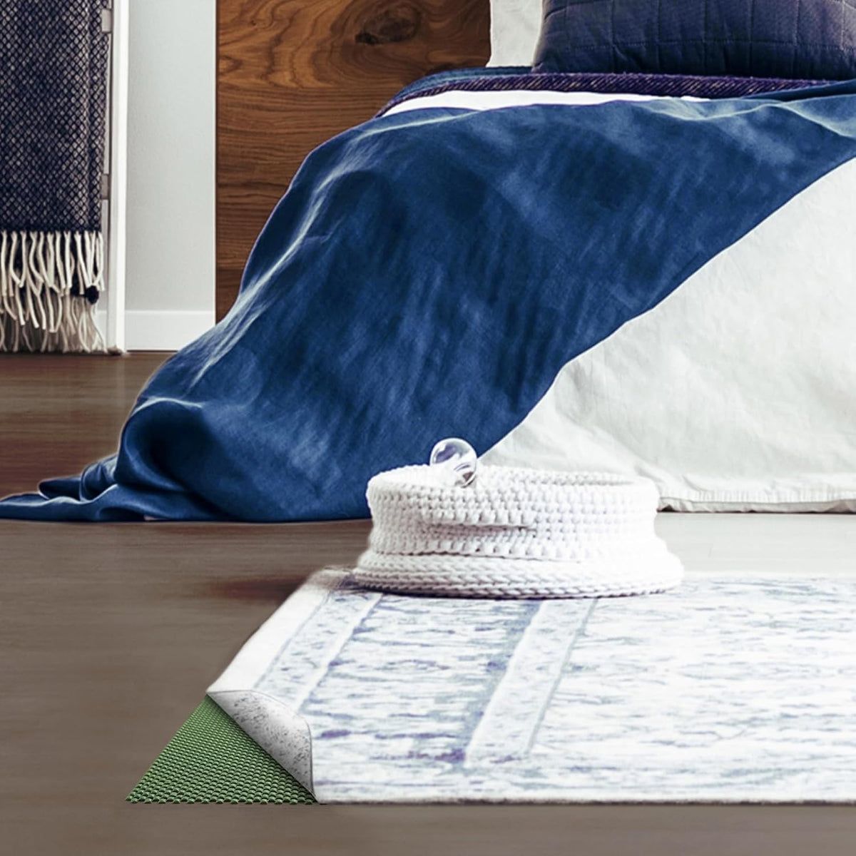 3x5 Ft Rug Pad Gripper for Hardwood Floors, Non Slip Rug Pads for Area Rugs, Thick Dark Grey Rug Grippers for Tile Floors, Under Carpet Anti Skid Mat, Keep Your Rugs Safe and in Place