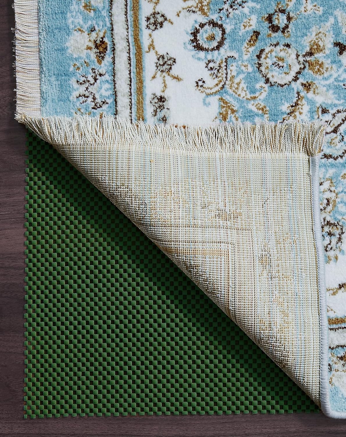 3x5 Ft Rug Pad Gripper for Hardwood Floors, Non Slip Rug Pads for Area Rugs, Thick Dark Grey Rug Grippers for Tile Floors, Under Carpet Anti Skid Mat, Keep Your Rugs Safe and in Place