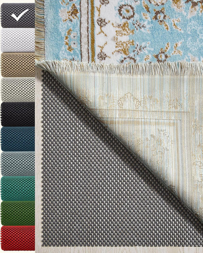 3x5 Ft Rug Pad Gripper for Hardwood Floors, Non Slip Rug Pads for Area Rugs, Thick Dark Grey Rug Grippers for Tile Floors, Under Carpet Anti Skid Mat, Keep Your Rugs Safe and in Place