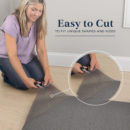 3x5 Ft Rug Pad Gripper for Hardwood Floors, Non Slip Rug Pads for Area Rugs, Thick Dark Grey Rug Grippers for Tile Floors, Under Carpet Anti Skid Mat, Keep Your Rugs Safe and in Place
