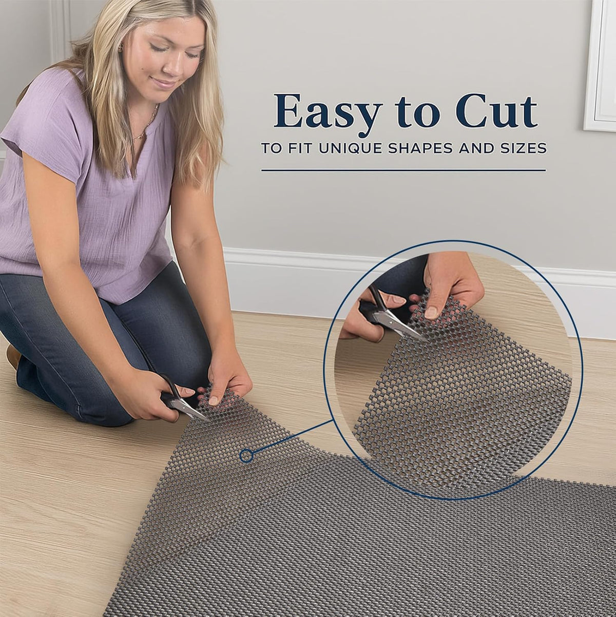 3x5 Ft Rug Pad Gripper for Hardwood Floors, Non Slip Rug Pads for Area Rugs, Thick Dark Grey Rug Grippers for Tile Floors, Under Carpet Anti Skid Mat, Keep Your Rugs Safe and in Place