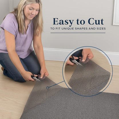3x5 Ft Rug Pad Gripper for Hardwood Floors, Non Slip Rug Pads for Area Rugs, Thick Dark Grey Rug Grippers for Tile Floors, Under Carpet Anti Skid Mat, Keep Your Rugs Safe and in Place