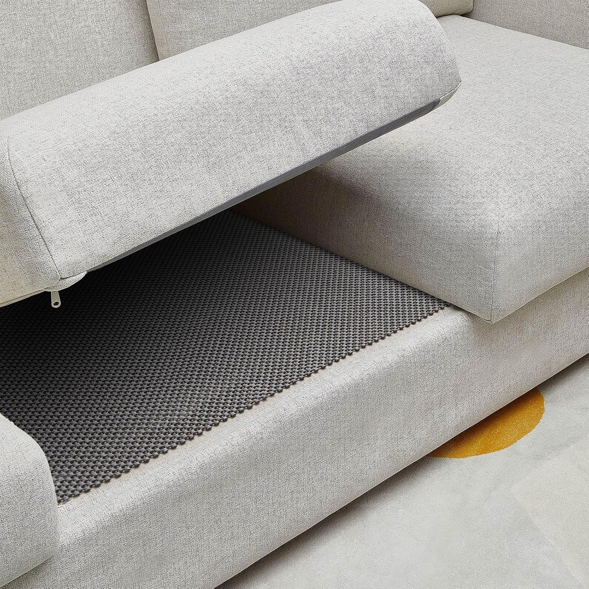 3x5 Ft Rug Pad Gripper for Hardwood Floors, Non Slip Rug Pads for Area Rugs, Thick Dark Grey Rug Grippers for Tile Floors, Under Carpet Anti Skid Mat, Keep Your Rugs Safe and in Place