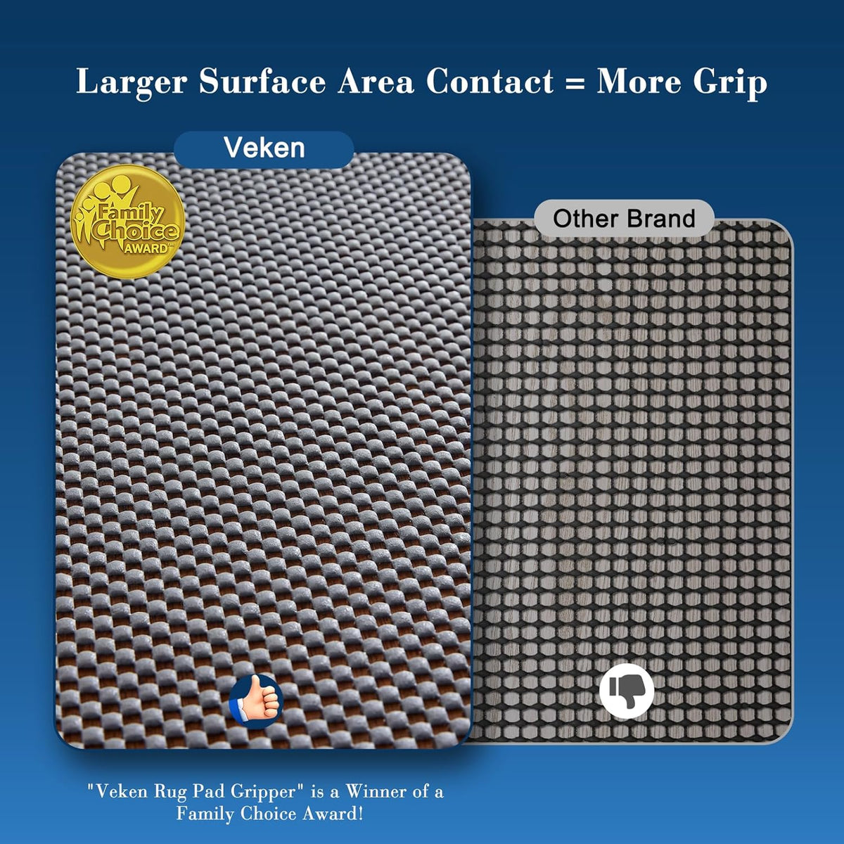 3x5 Ft Rug Pad Gripper for Hardwood Floors, Non Slip Rug Pads for Area Rugs, Thick Dark Grey Rug Grippers for Tile Floors, Under Carpet Anti Skid Mat, Keep Your Rugs Safe and in Place