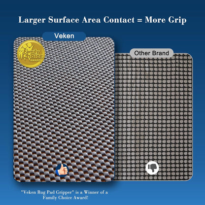 3x5 Ft Rug Pad Gripper for Hardwood Floors, Non Slip Rug Pads for Area Rugs, Thick Dark Grey Rug Grippers for Tile Floors, Under Carpet Anti Skid Mat, Keep Your Rugs Safe and in Place