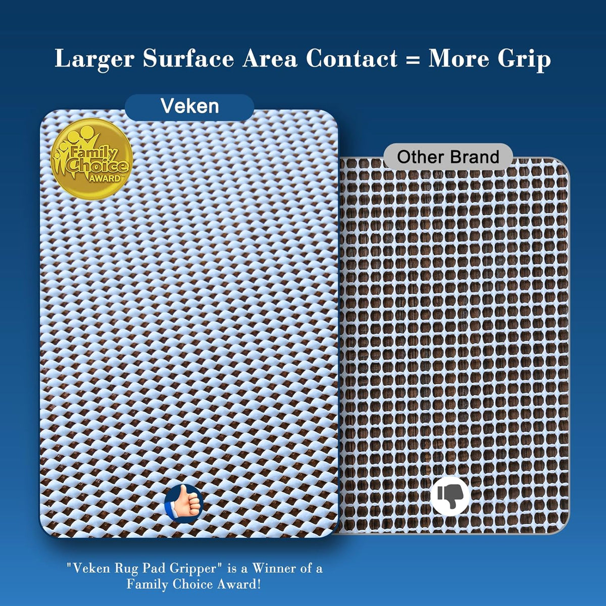 3x5 Ft Rug Pad Gripper for Hardwood Floors, Non Slip Rug Pads for Area Rugs, Thick Dark Grey Rug Grippers for Tile Floors, Under Carpet Anti Skid Mat, Keep Your Rugs Safe and in Place