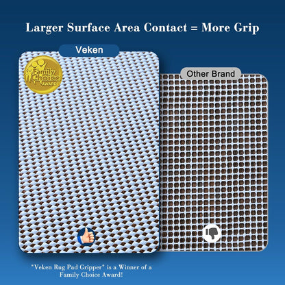 3x5 Ft Rug Pad Gripper for Hardwood Floors, Non Slip Rug Pads for Area Rugs, Thick Dark Grey Rug Grippers for Tile Floors, Under Carpet Anti Skid Mat, Keep Your Rugs Safe and in Place