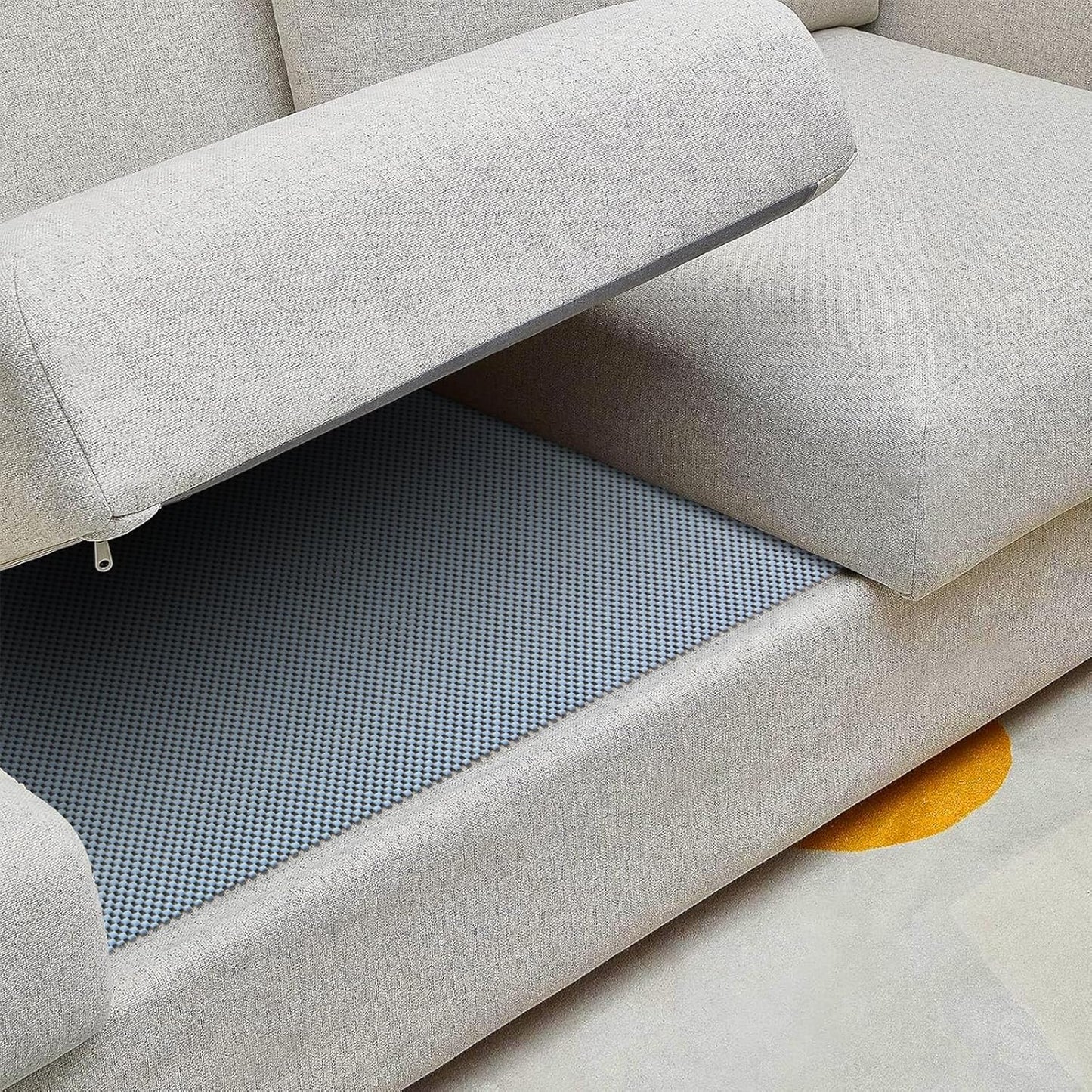 3x5 Ft Rug Pad Gripper for Hardwood Floors, Non Slip Rug Pads for Area Rugs, Thick Dark Grey Rug Grippers for Tile Floors, Under Carpet Anti Skid Mat, Keep Your Rugs Safe and in Place
