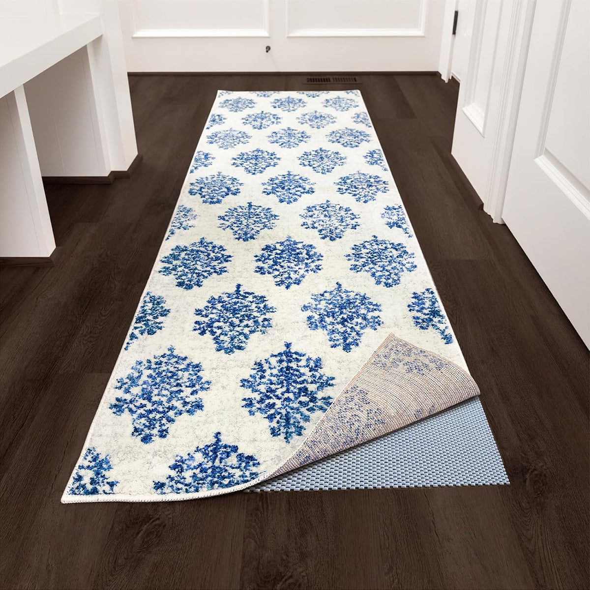 3x5 Ft Rug Pad Gripper for Hardwood Floors, Non Slip Rug Pads for Area Rugs, Thick Dark Grey Rug Grippers for Tile Floors, Under Carpet Anti Skid Mat, Keep Your Rugs Safe and in Place
