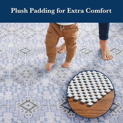 3x5 Ft Rug Pad Gripper for Hardwood Floors, Non Slip Rug Pads for Area Rugs, Thick Dark Grey Rug Grippers for Tile Floors, Under Carpet Anti Skid Mat, Keep Your Rugs Safe and in Place