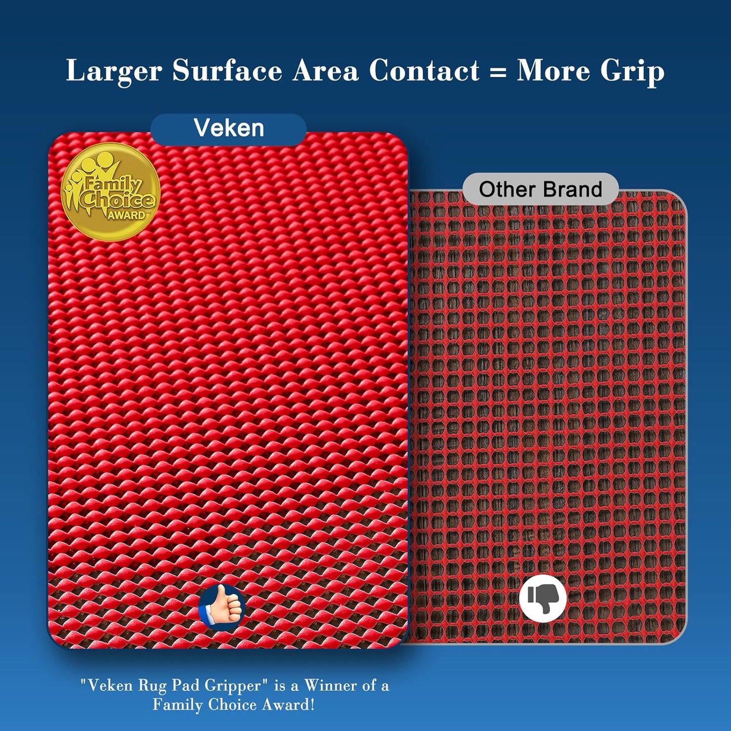 3x5 Ft Rug Pad Gripper for Hardwood Floors, Non Slip Rug Pads for Area Rugs, Thick Dark Grey Rug Grippers for Tile Floors, Under Carpet Anti Skid Mat, Keep Your Rugs Safe and in Place