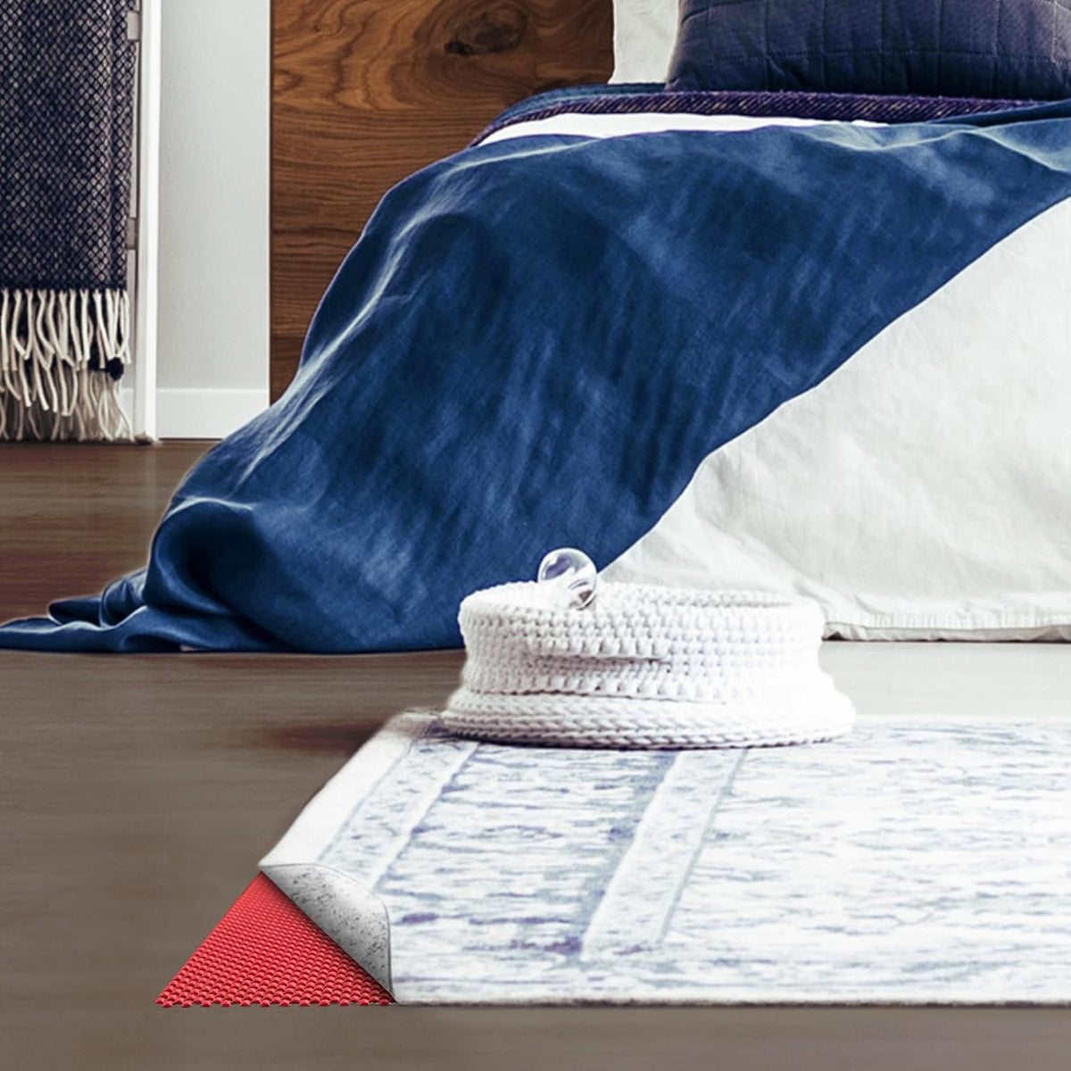 3x5 Ft Rug Pad Gripper for Hardwood Floors, Non Slip Rug Pads for Area Rugs, Thick Dark Grey Rug Grippers for Tile Floors, Under Carpet Anti Skid Mat, Keep Your Rugs Safe and in Place